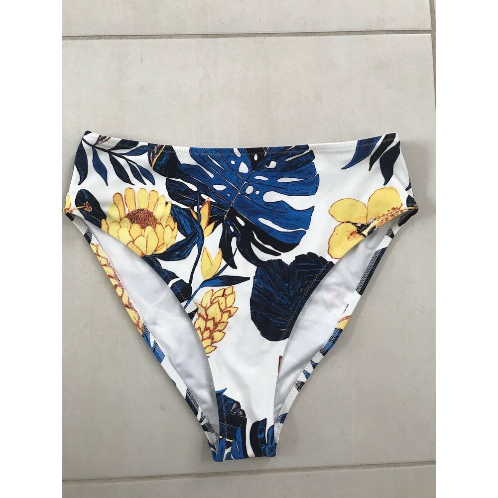 Cupshe Multicolor Floral High Waist Bikini Bottom Swimwear